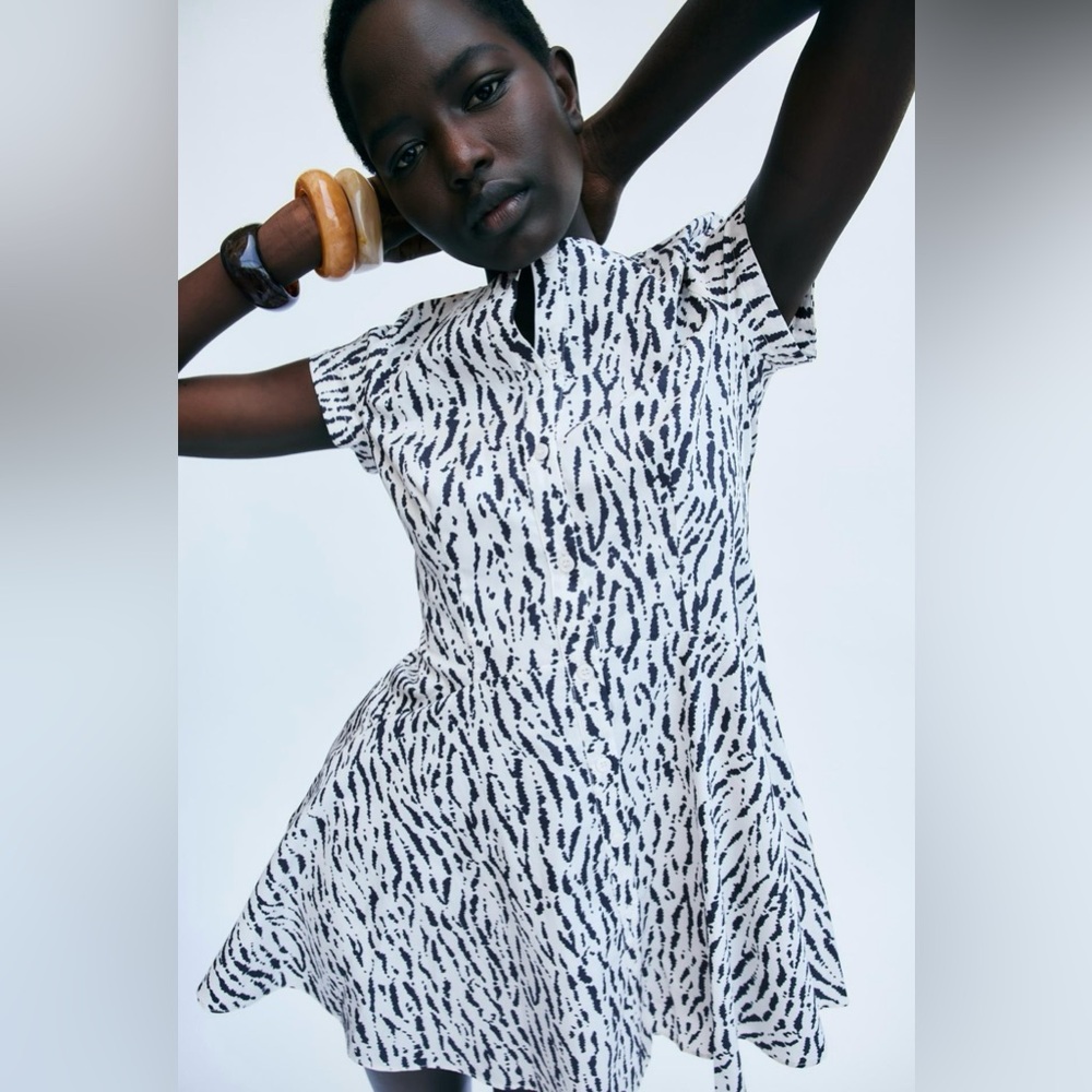 ZARA Printed Short Dress ZW Collection.NWT ,Size : S
